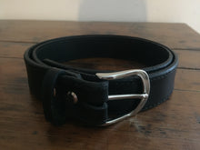 Charger l'image dans la galerie, Ceinture cuir noir 29_REX surpiqué noir montage vis chicago