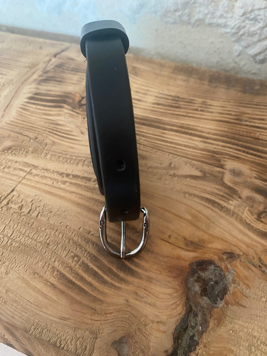 Ceinture de 15 mm de large en cuir noir
